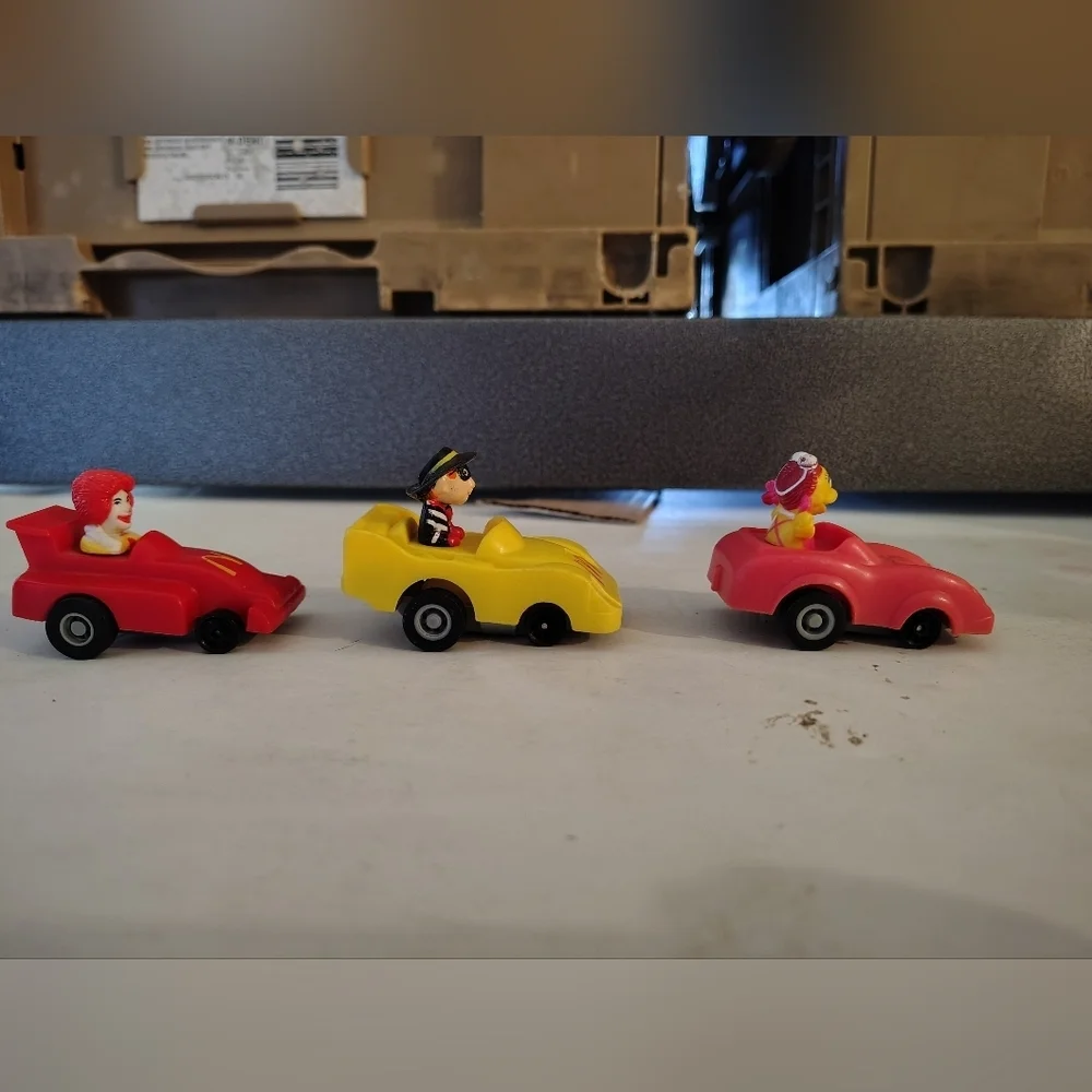 Vintage 1988 McDonalds Pull Back Turbo Macs Cars Happy Meal Bundle